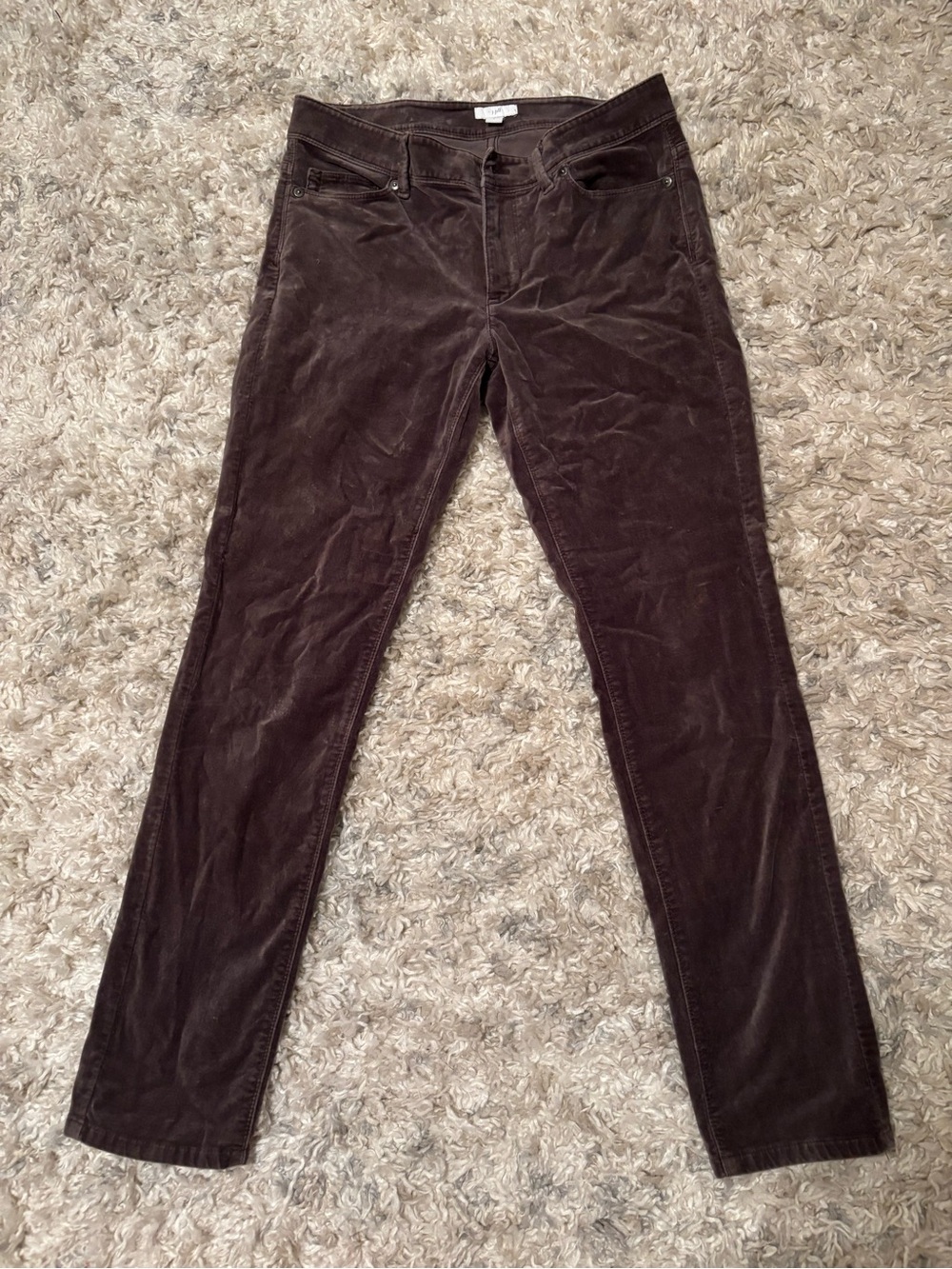 J. Jill Velour Slim Pants in Mocha | Size 4